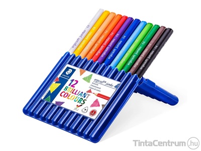 Színes ceruza készlet, háromszögletű, vastag, STAEDTLER "Ergo Soft Jumbo", 12 különböző szín