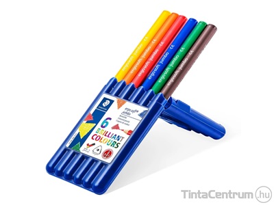 Színes ceruza készlet, háromszögletű, vastag, STAEDTLER "Ergo Soft Jumbo", 6 különböző szín