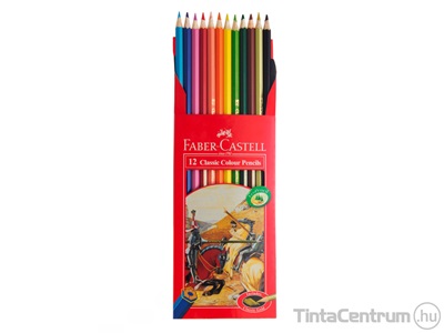 Színes ceruza készlet, hatszögletű, FABER-CASTELL "Classic", 12 különböző szín