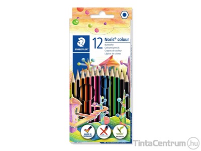 Színes ceruza készlet, hatszögletű, STAEDTLER "Noris Colour", 10+2 különböző szín