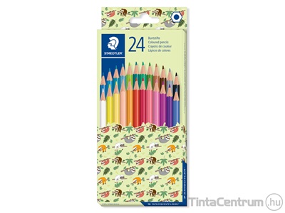 Színes ceruza készlet, hatszögletű, STAEDTLER "Pattern Mix", 24 különböző szín