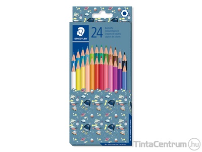 Színes ceruza készlet, hatszögletű, STAEDTLER "Pattern Mix", 24 különböző szín