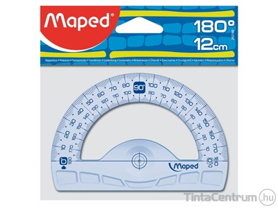 Szögmérő, műanyag, 180 fokos, 12cm, MAPED "Geometric"