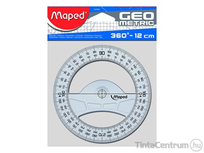 Szögmérő, műanyag, 360 fokos, 12cm, MAPED "Geometric"