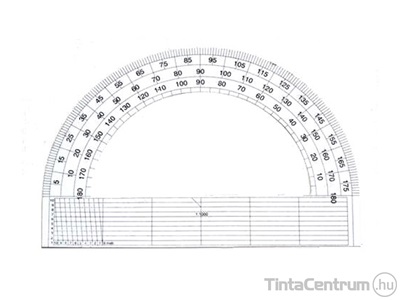 Szögmérő, papír, 180 fokos