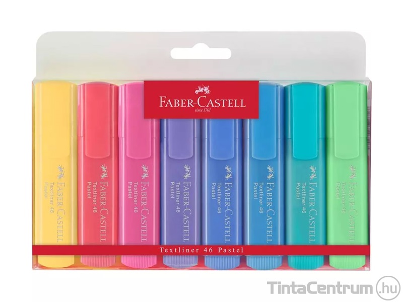 Szövegkiemelő készlet, 1-5mm, FABER-CASTELL "1546 Pastel", 8 különböző pasztell szín