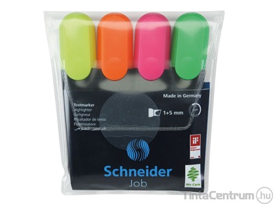 Szövegkiemelő készlet, 1-5mm, SCHNEIDER "Job 150", 4 különböző szín