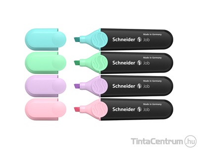 Szövegkiemelő készlet, 1-5mm, SCHNEIDER "Job Pastel", 4 különböző pasztell szín