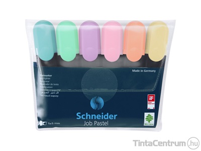 Szövegkiemelő készlet, 1-5mm, SCHNEIDER "Job Pastel", 6 különböző pasztell szín