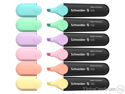 Szövegkiemelő készlet, 1-5mm, SCHNEIDER "Job Pastel", 6 különböző pasztell szín