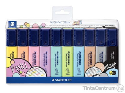 Szövegkiemelő készlet, 1-5mm, STAEDTLER "Textsurfer Classic Pastel", 10 különböző szín