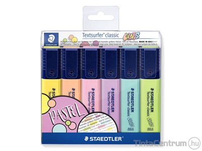 Szövegkiemelő készlet, 1-5mm, STAEDTLER "Textsurfer Classic Pastel", 6 különböző szín