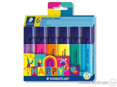 Szövegkiemelő készlet, 1-5mm, STAEDTLER "Textsurfer® classic 364 C Happy", 6 különböző szín