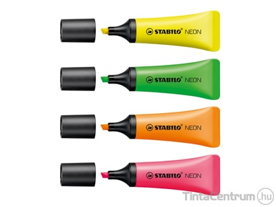 Szövegkiemelő készlet, 2-5mm, STABILO "Neon", 4 különböző neon szín