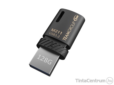 TEAM pendrive, 128GB, USB3.2, USB C, "M211", fekete