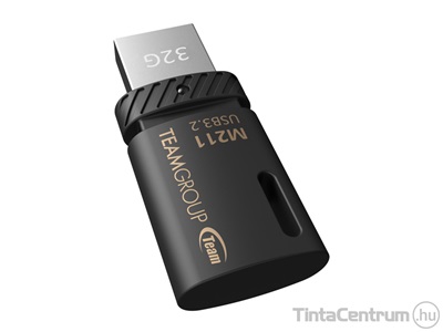 TEAM pendrive, 32GB, USB3.2, USB C, "M211", fekete