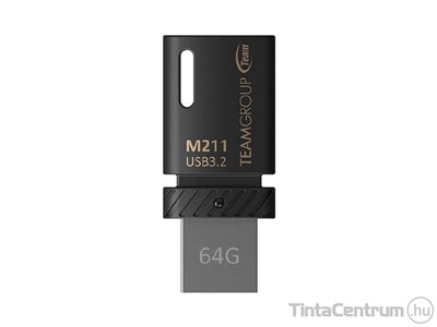 TEAM pendrive, 64GB, USB3.2, USB C, "M211", fekete