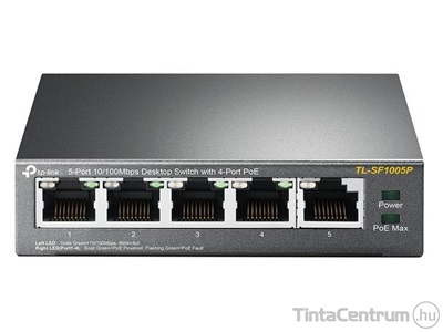 TP-LINK "TL-SF1005P" asztali switch, fémházas, PoE, 5 port