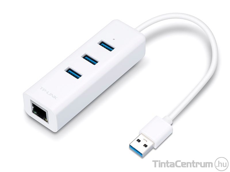 TP-Link "UE330" USB elosztó, 3 port, USB 3.0, LAN