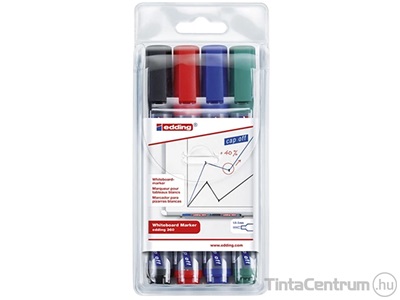 Tábla- és flipchart marker készlet, 1,5-3mm, kúpos, EDDING "360", 4 különböző szín