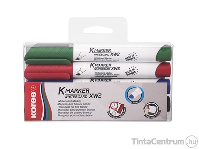Tábla- és flipchart marker készlet, vágott, 1-3mm, KORES "K-Marker", 4 különböző szín