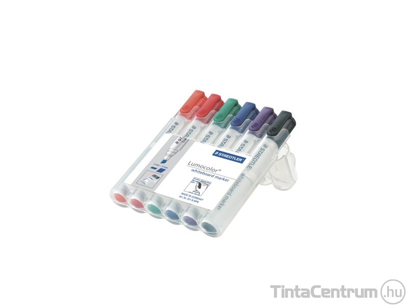 Táblamarker készlet, 2-5mm, vágott, STAEDTLER "Lumocolor 351 B", 6 különböző szín