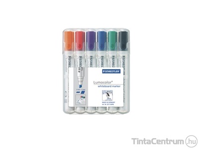 Táblamarker készlet, 2-5mm, vágott, STAEDTLER "Lumocolor 351 B", 6 különböző szín