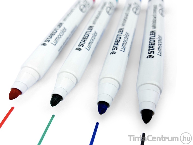 Táblamarker készlet, 1-2mm, kúpos, STAEDTLER "Lumocolor 341", 4 különböző szín