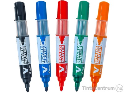 Táblamarker készlet, 2,3mm, kúpos, PILOT "V-Board Master", 5 különböző szín