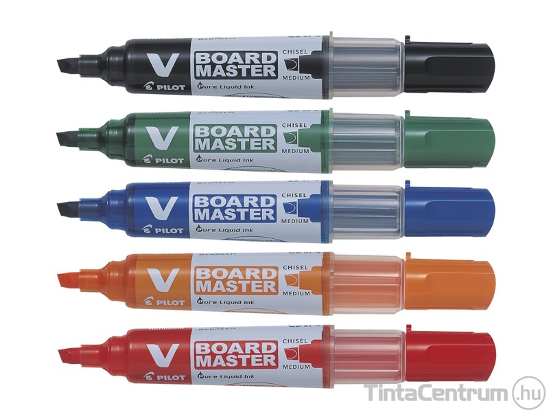 Táblamarker készlet, 2,3mm, kúpos, PILOT "V-Board Master", 5 különböző szín