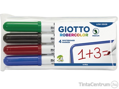 Táblamarker készlet, kúpos, GIOTTO "Robercolor", 4 különböző szín