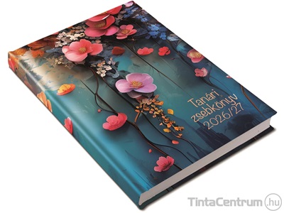 Tanári zsebkönyv, A5, heti, 2026/2027 tanév, REALSYSTEM, floral