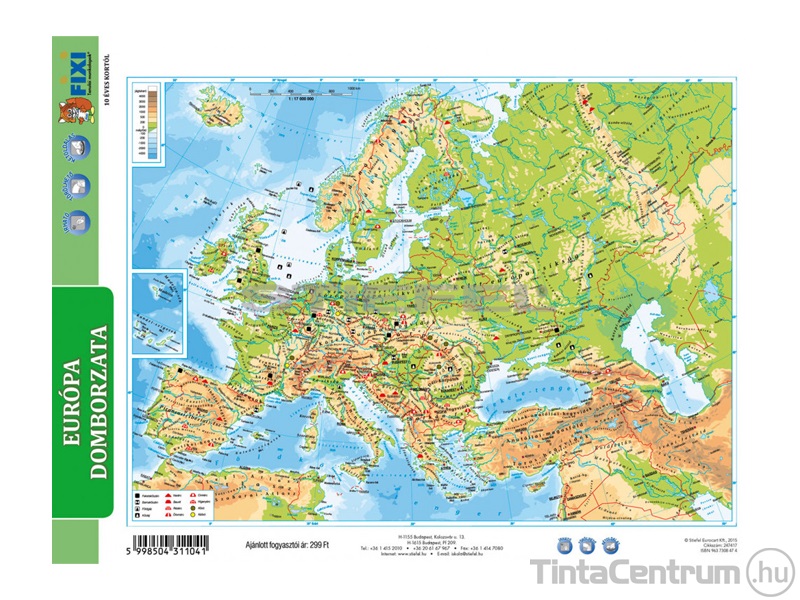 Tanulói munkalap, A4, STIEFEL "Európa domborzata/Az Európai Unió"