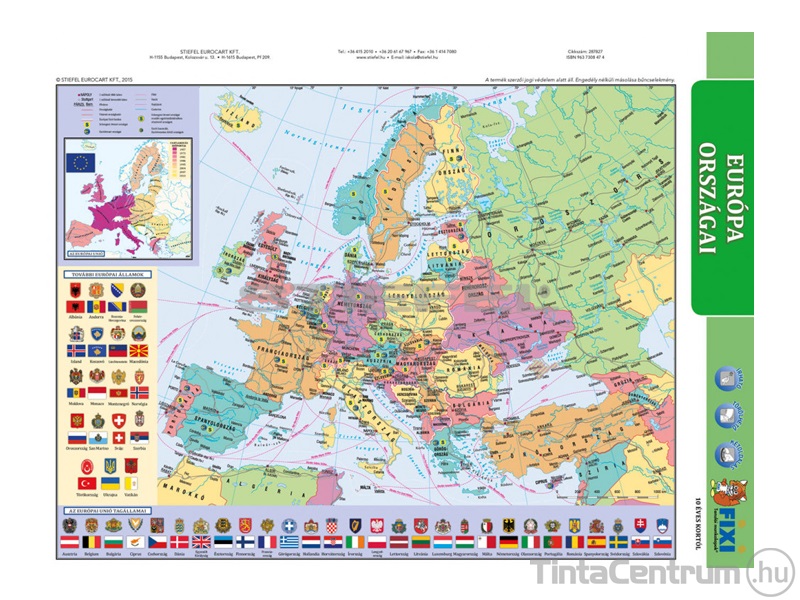 Tanulói munkalap, A4, STIEFEL "Európa domborzata/Az Európai Unió"
