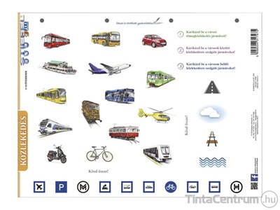Tanulói munkalap, A4, STIEFEL "Közlekedés"