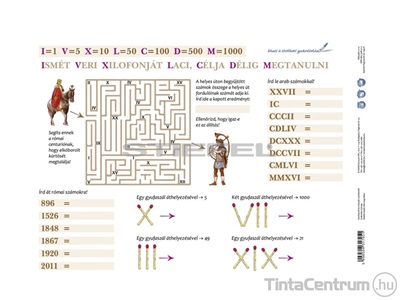 Tanulói munkalap, A4, STIEFEL "Római számok"