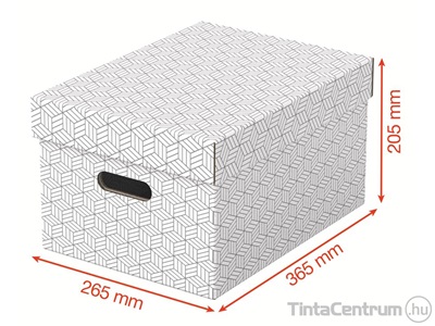 Tárolódoboz, karton, 265x205x365mm, ESSELTE "Home", fehér 3db/csomag