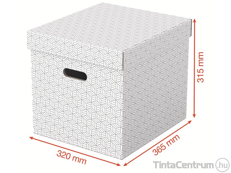 Tárolódoboz,karton, 320x315x365mm, ESSELTE "Home", fehér 3db/csomag
