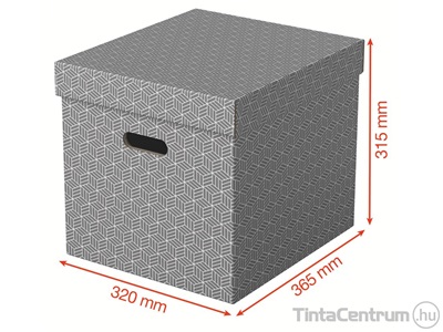 Tárolódoboz, karton, 320x315x365mm, ESSELTE "Home", szürke 3db/csomag