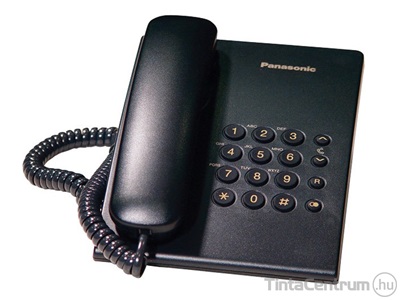 Telefon, vezetékes, PANASONIC "KX-TS500HGB", fekete