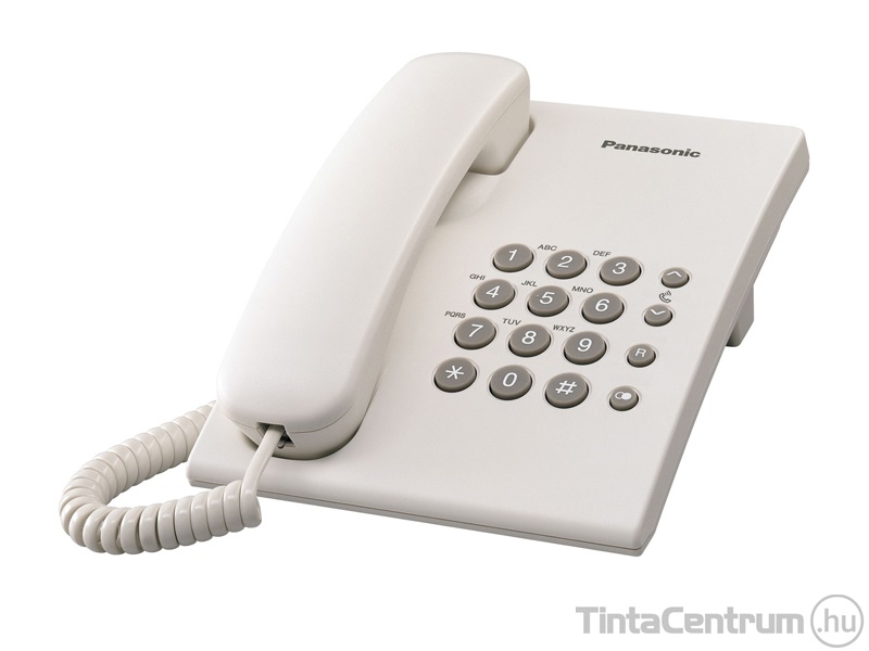 Telefon, vezetékes, PANASONIC "KX-TS500HGW", fehér