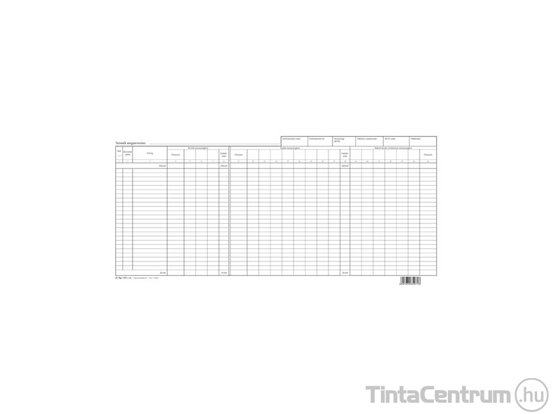 Termék nyilvántartó lap, A3, fekvő, D.MG.3-03