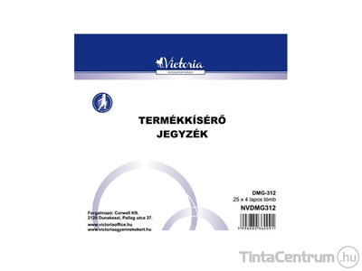 Termékkísérő jegyzék, 140x140mm, álló, 25x4lap, DMG 3-12 10tömb/csomag