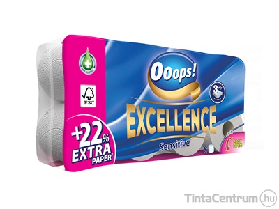 Toalettpapír, 3 rétegű, OOOPS! "Excellence" 8tekercs/csomag