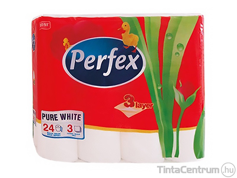 Toalettpapír, 3 rétegű, PERFEX "Pure White", fehér 24tekercs/csomag