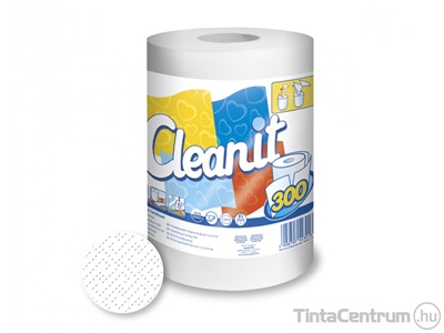 Törlőkendő, 1 tekercses, univerzális, 2 rétegű, 300lap, LUCART "Cleanit", fehér