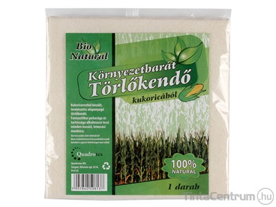 Törlőkendő, kukoricából, BIO NATURAL