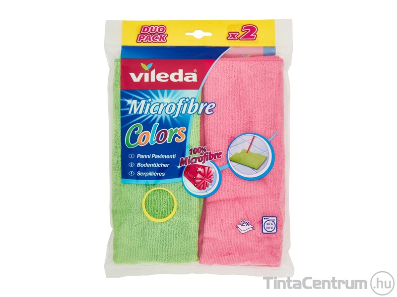 Törlőkendő, mikroszálas, VILEDA "Colors" 2db/csomag