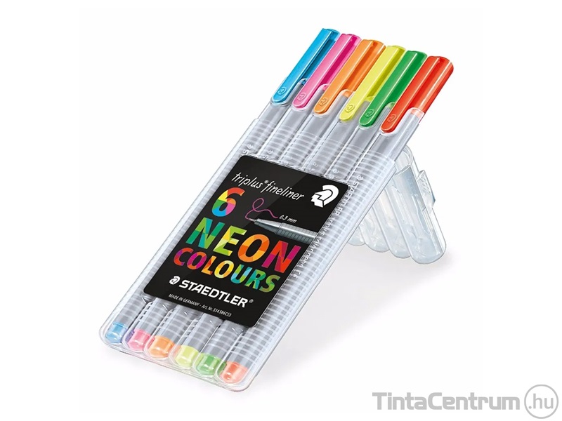 Tűfilc készlet, 0,3mm, STAEDTLER "Triplus Neon", 6 neon szín