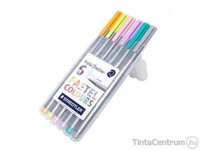 Tűfilc készlet, 0,3mm, STAEDTLER "Triplus Pastel", 6 pasztell szín